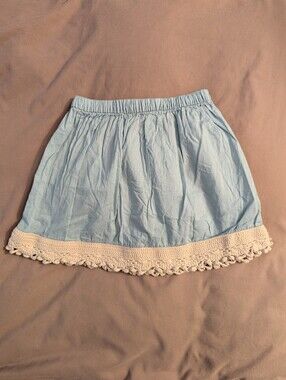 EUC Kate Quinn Cotton Crochet Trim Skirt (3T)